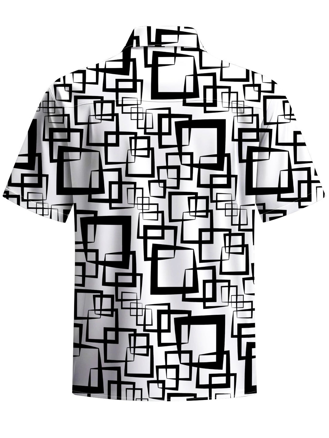 Alohadaddy® Casual Geometric Art Print Moisture Wicking Chest Pocket Mens Short Sleeve Shirt Big &amp; Tall