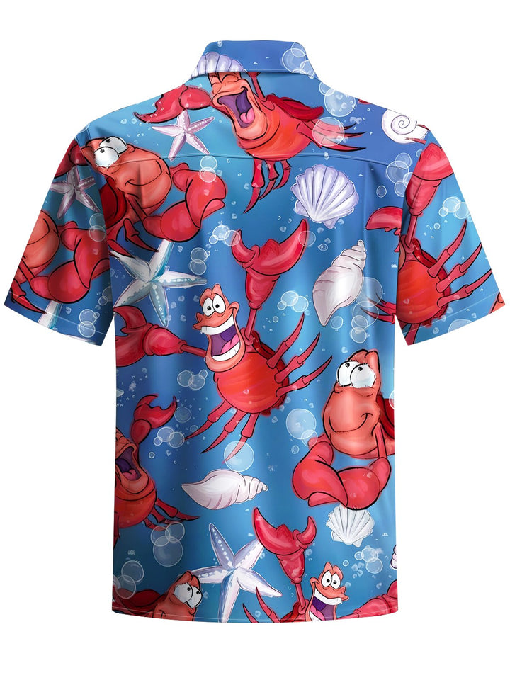 Alohadaddy® Hawaiian Crab Art Print Moisture Wicking Men&