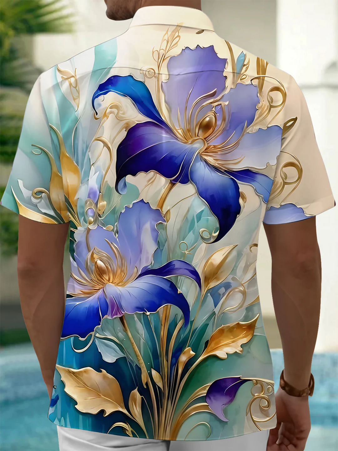 Alohadaddy® Hawaiian Flowers Art Print Chest Pocket Men&