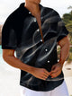 Alohadaddy® Casual Abstract Texture Art Print Chest Pocket Mens Wicking Short Sleeve Shirt Big & Tall