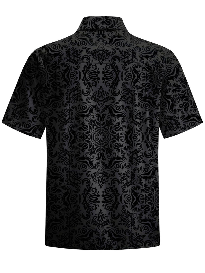 Alohadaddy® Casual Floral Art Print Chest Pocket Men&