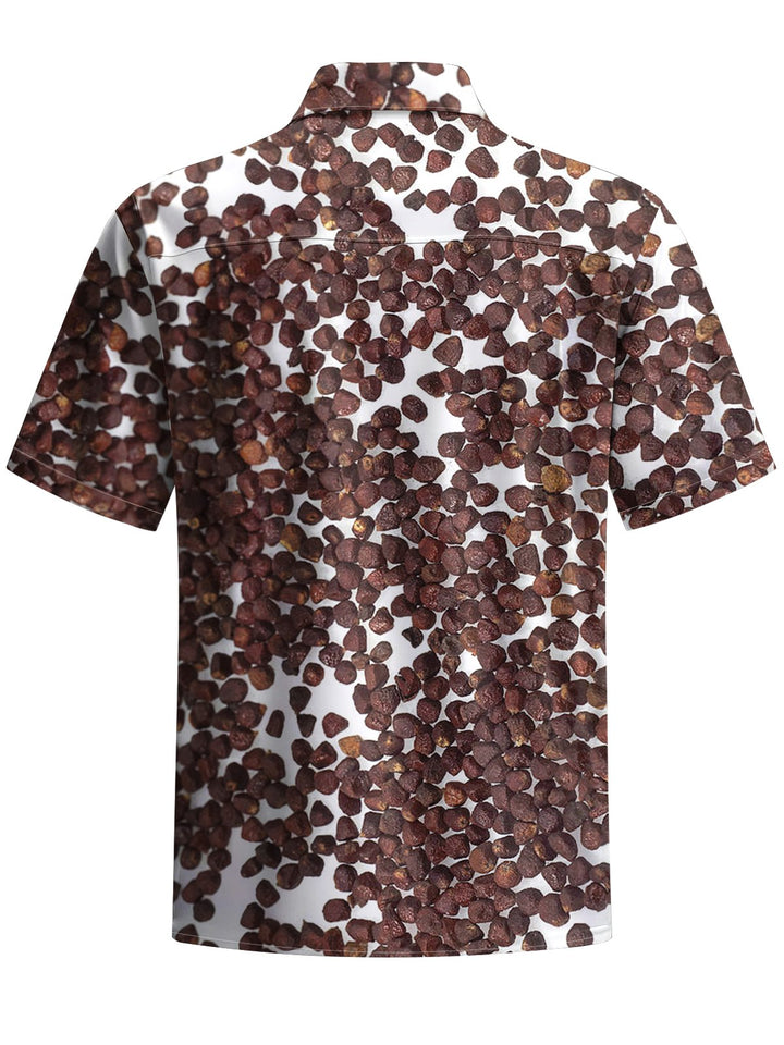 Alohadaddy® Casual Seed Art Print Art Chest Pocket Men&