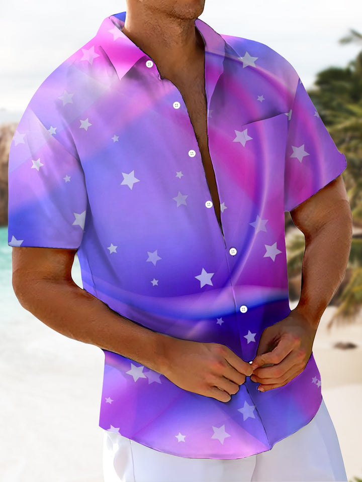 Alohadaddy® Hawaiian Abstract Texture Art Print Chest Pocket Men&