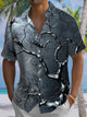 Alohadaddy® Casual Branch Art Print Chest Pocket Men's Stretch Short Sleeve Shirt Big & Tall