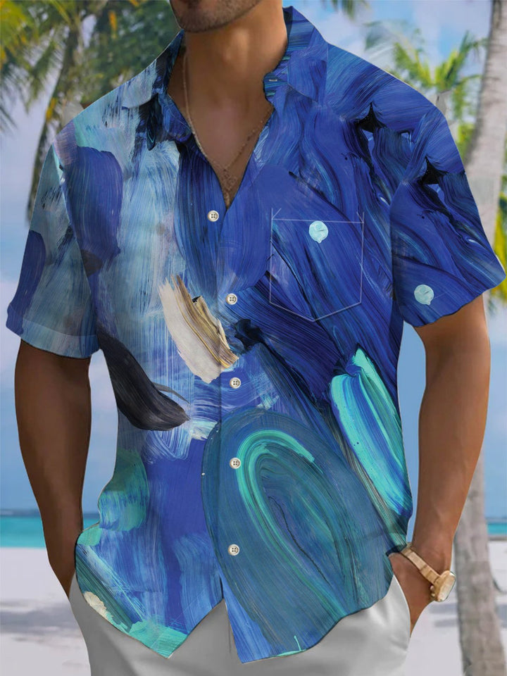 Alohadaddy® Retro Abstract Art Print Pocket Stretch Men&