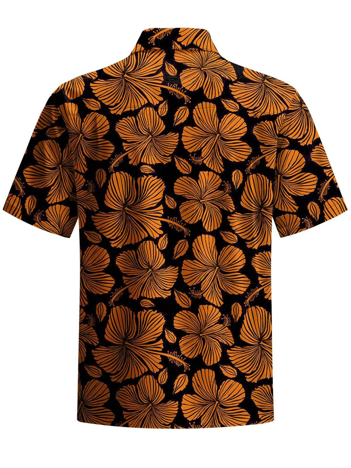 Alohadaddy® Vintage Hibiscus Flower Art Print Chest Pocket Men&