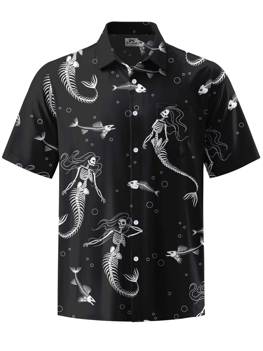 Alohadaddy® Casual Mermaid Skull Print Art Pocket Elastic Men&