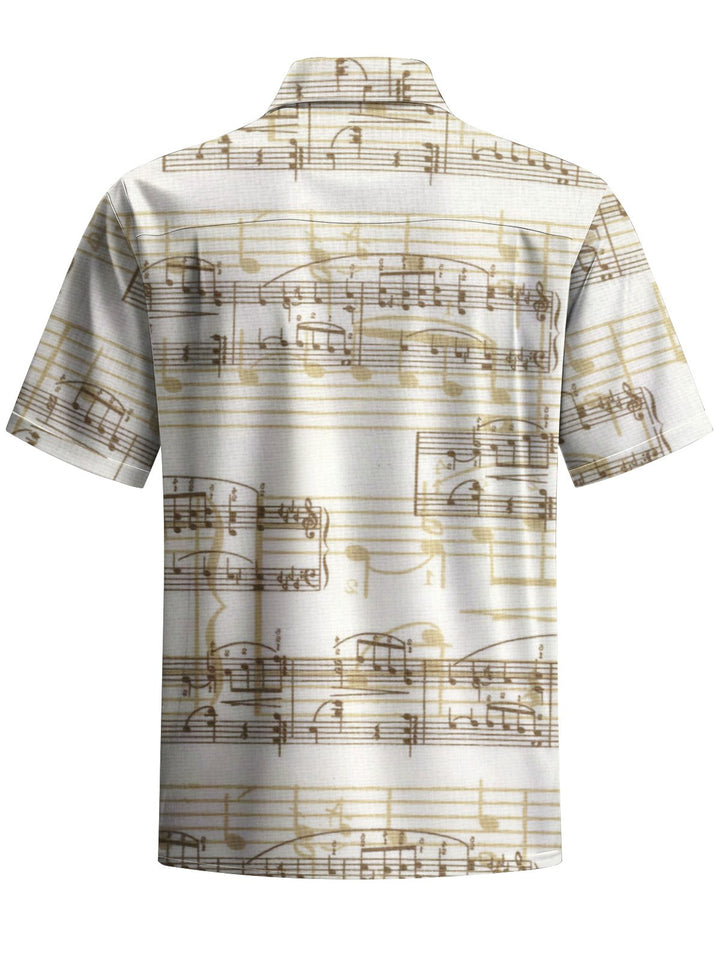 Alohadaddy® Casual Sheet Music Print Art Pocket Stretch Men&