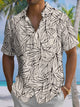 Alohadaddy® Casual Leaves Art Print Chest Pocket Men's Short Sleeve Shirt Big & Tall