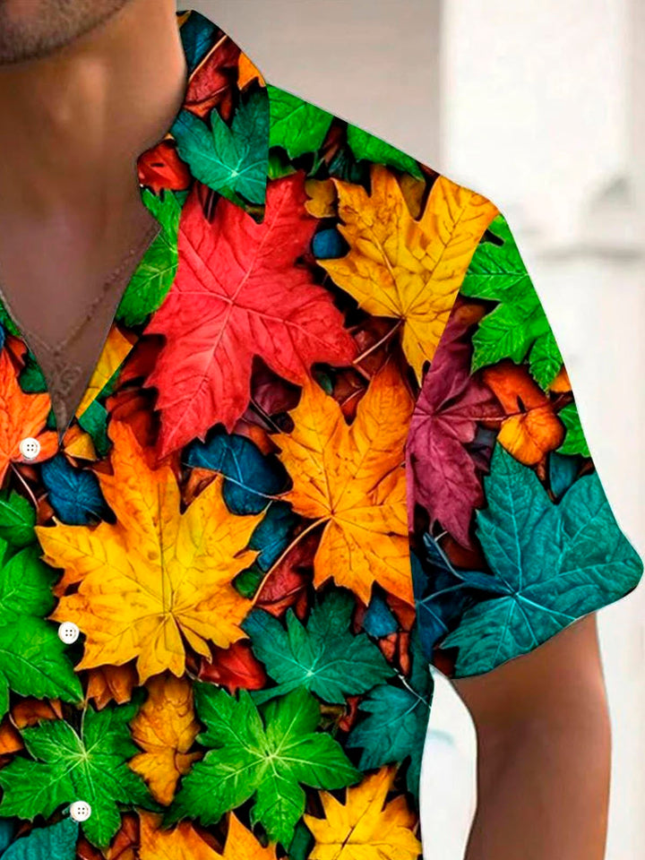 Alohadaddy Thanksgiving Maple Leaf 3D Digital Print Men&