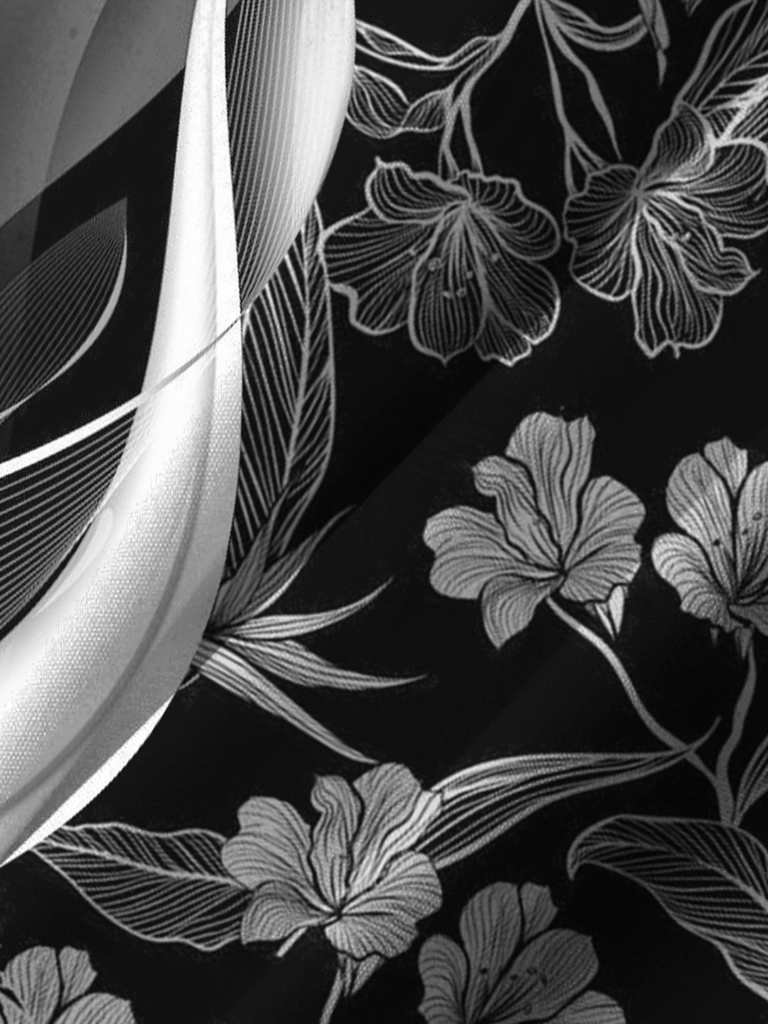 Alohadaddy Hawaiian Moisture Wicking Stripes Crane Orchid Art Print Chest Pocket Stretch Short Sleeve Shirt