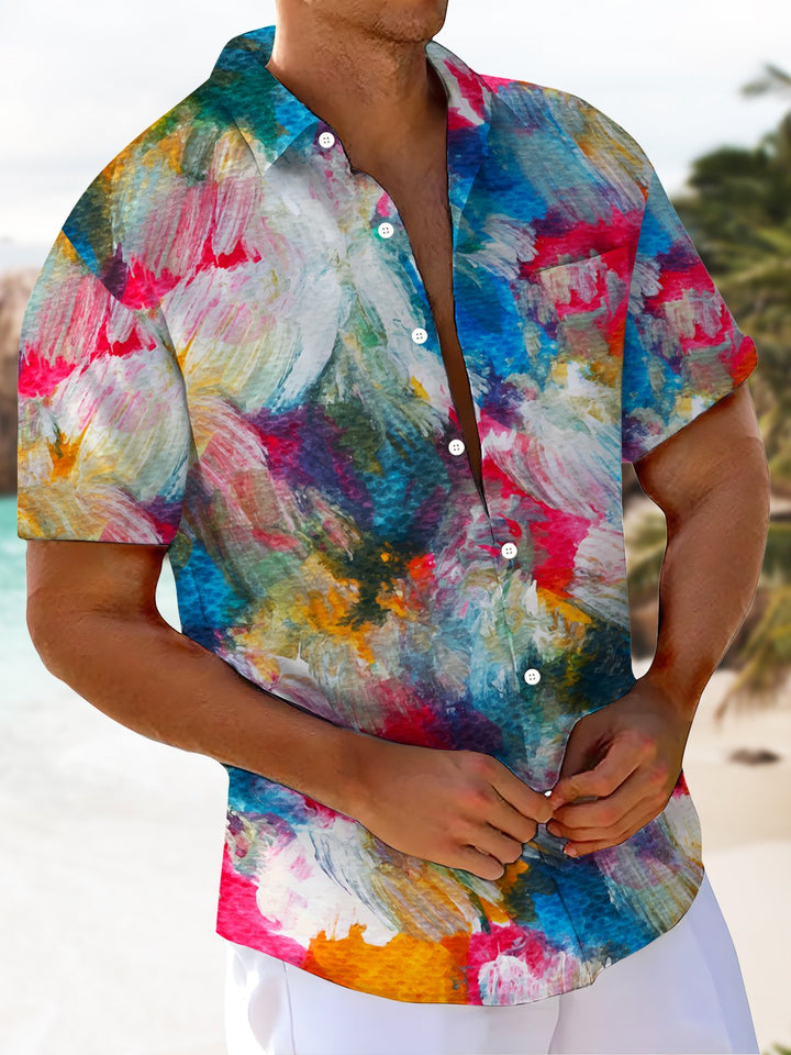 Alohadaddy® Casual Abstract Graffiti Contrast Pockets Moisture Wicking Men&