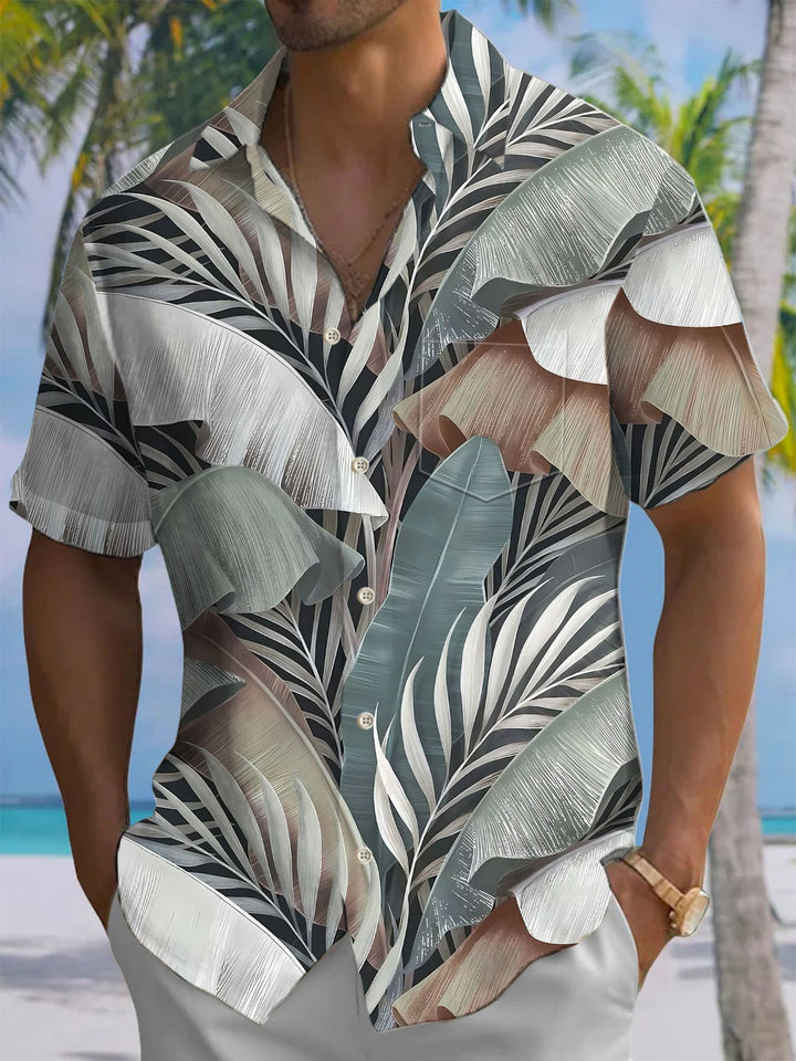 Alohadaddy® Hawaii Tropical Plant Leaves Print Moisture-wicking Men&