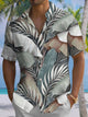 Alohadaddy® Hawaii Tropical Plant Leaves Print Moisture-wicking Men's Short Sleeve Shirt Big & Tall