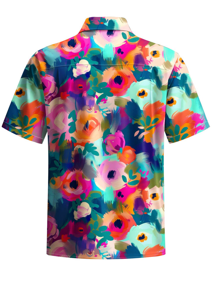 Alohadaddy® Hawaiian Abstract Floral Art Print Moisture Wicking Men&