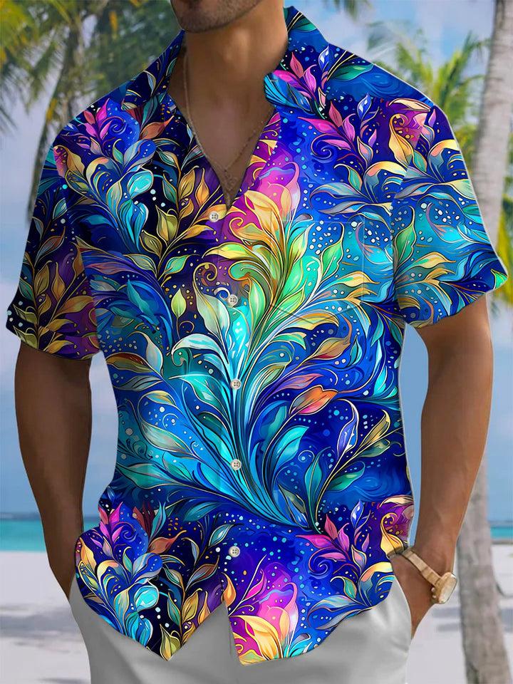 Alohadaddy® Casual Leaves Art Print Moisture Wicking Men&
