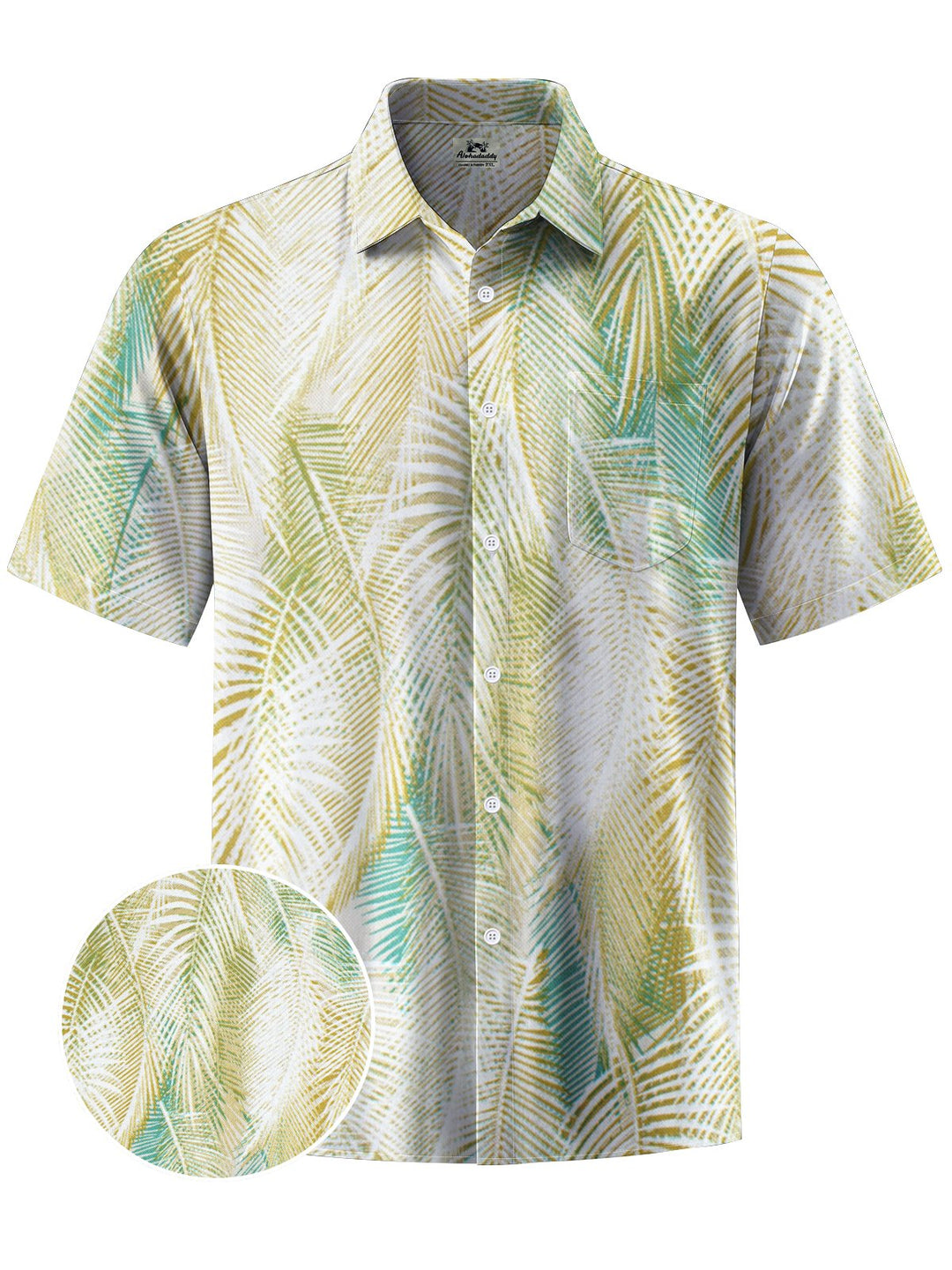 Alohadaddy® Hawaii Palm Leaf Art Print Chest Pocket Men&