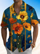 Alohadaddy® Vintage Floral Stripe Chest Pocket Mens Short Sleeve Shirt Big & Tall