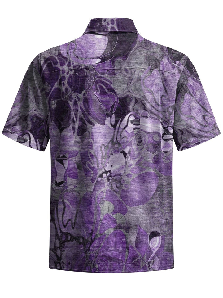 Alohadaddy® Vintage Abstract Dark Art Print Chest Pocket Men&