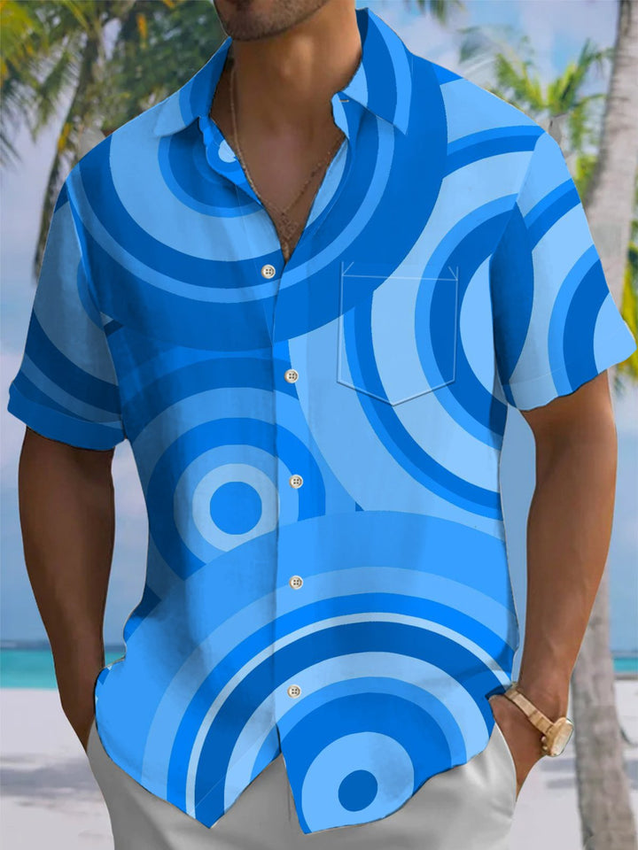 Alohadaddy® Casual Geometric Art Print Pocket Stretch Men&