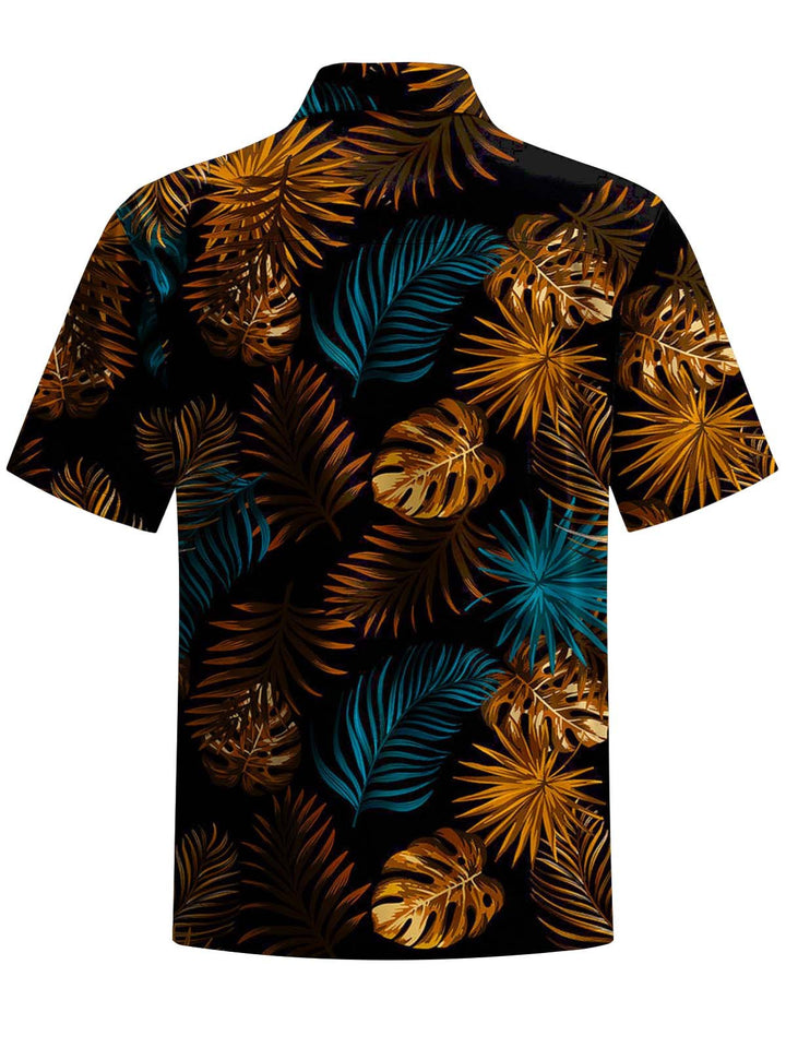Alohadaddy® Vintage Palm Leaf Art Print Chest Pocket Men&