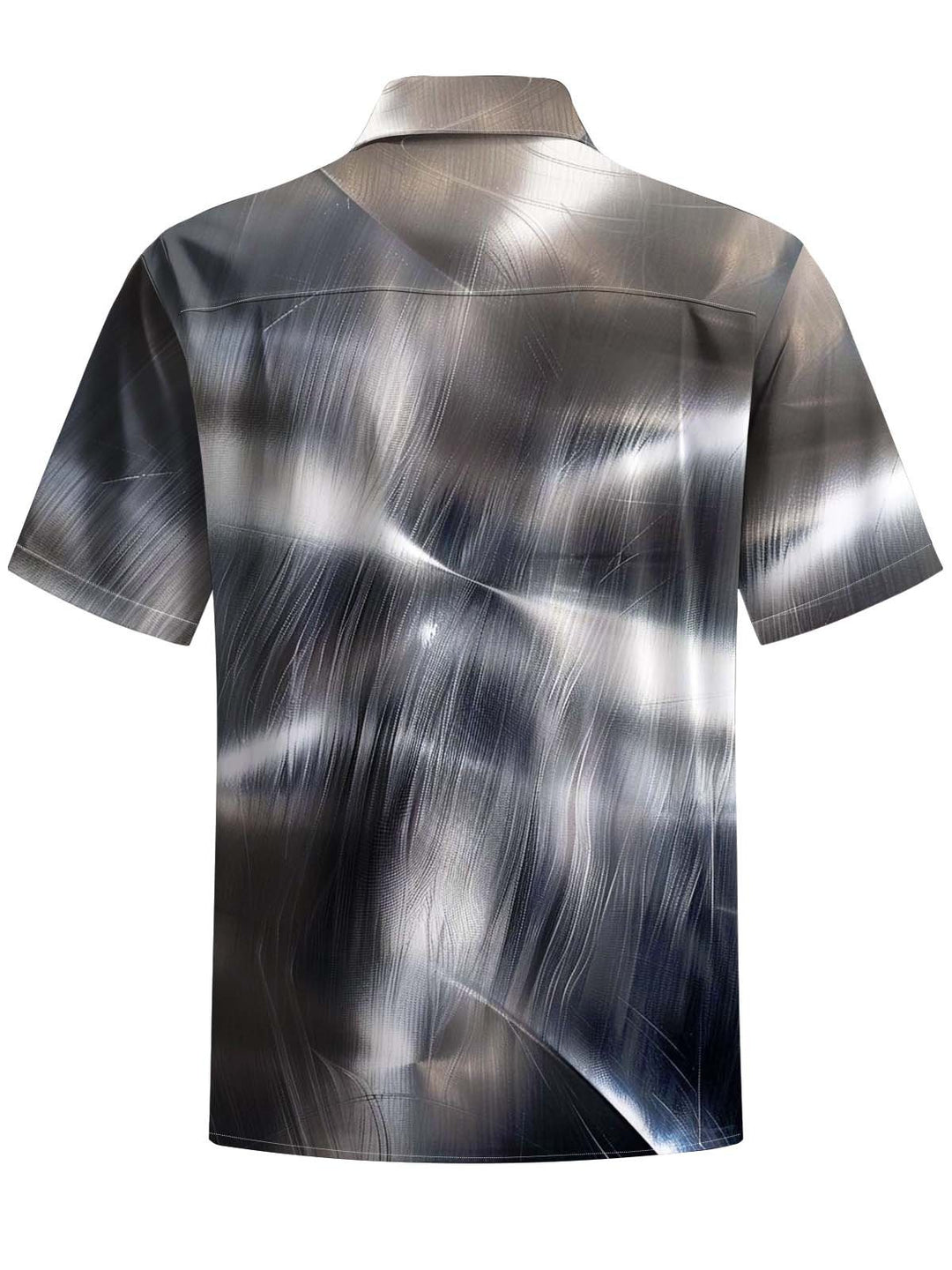 Alohadaddy® Casual Metallic Art Print Chest Pocket Stretch Men&