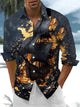 Alohadaddy® Vintage Nautical Ship Print Art Pocket Stretch Men's Long Sleeve Shirt Big & Tall