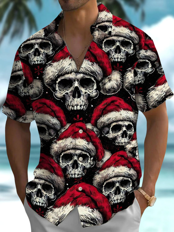 Alohadaddy® Holiday Christmas Skull Print Pocket Stretch Men&