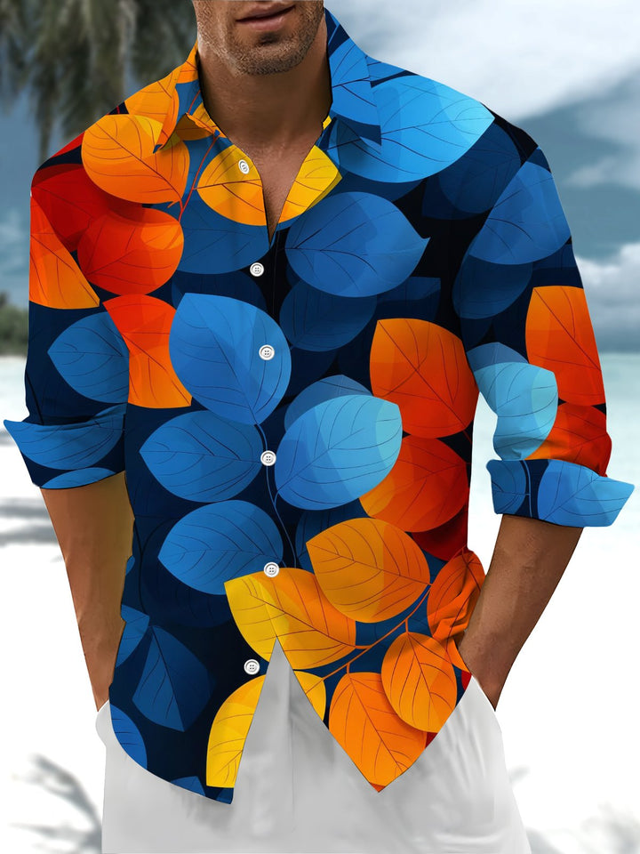 Alohadaddy® Vintage Leaves Gradient Print Pocket Stretch Men&