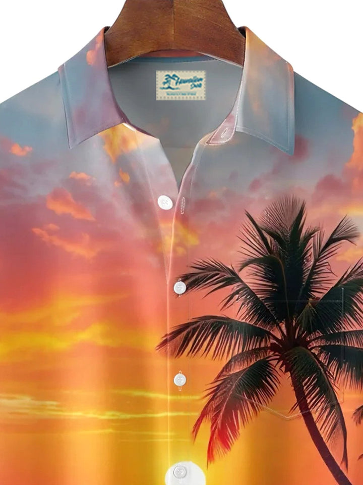 Alohadaddy® Hawaii Sunset Palm Tree Print Men&