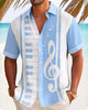 Alohadaddy® Men's Short-Sleeve Button-Down Shirt with Pocket Music Print