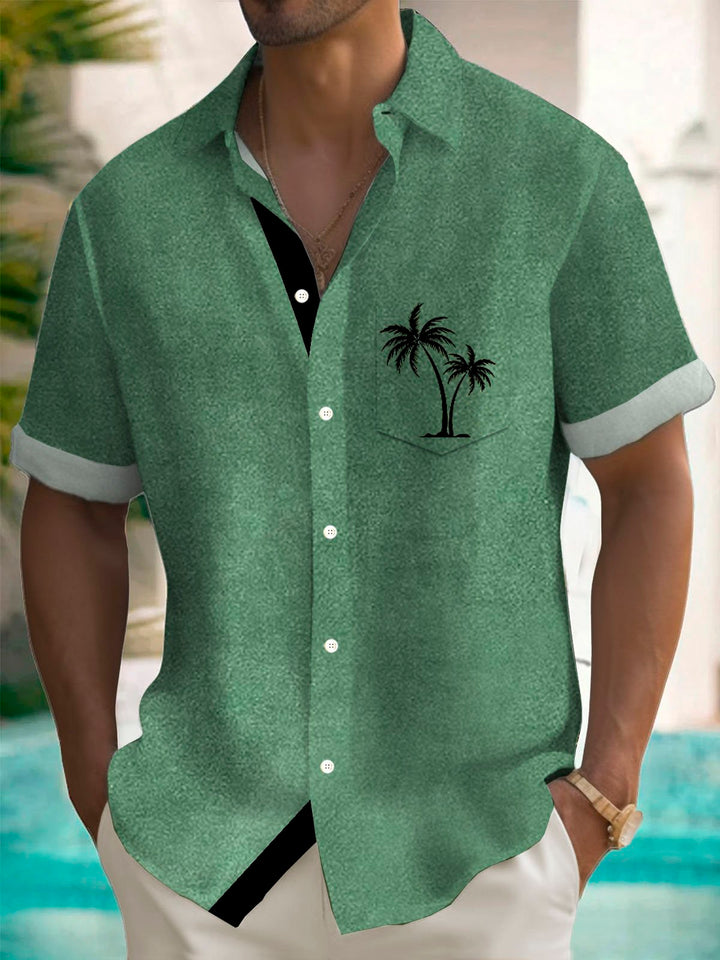 Alohadaddy Hawaiian Coconut Tree Washed Texture Print Men&
