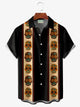 Alohadaddy Retro Bowling Skull 3D Print Men's Button Pocket Short Sleeve Shirt Big & Tall