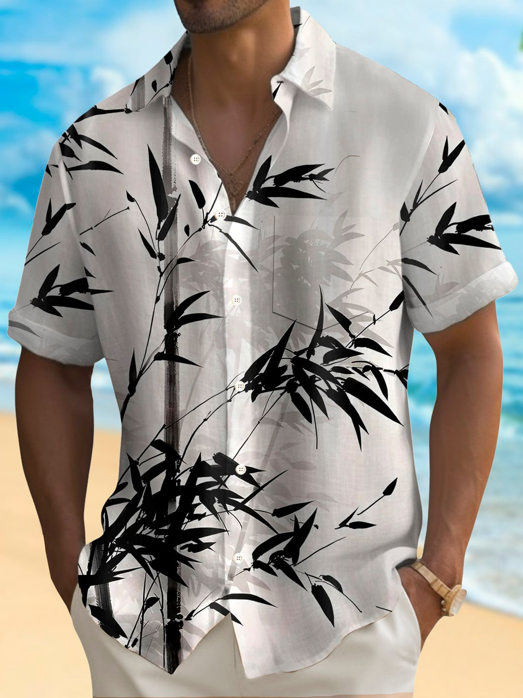 Alohadaddy Vintage Bamboo 3D Digital Print Men&