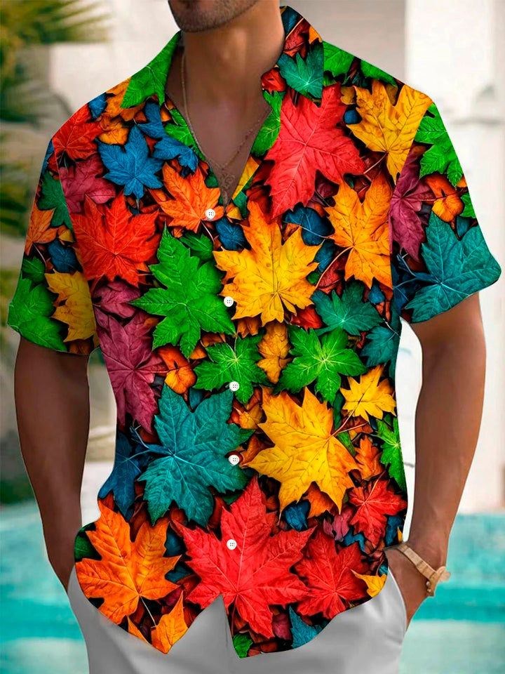 Alohadaddy Thanksgiving Maple Leaf 3D Digital Print Men&