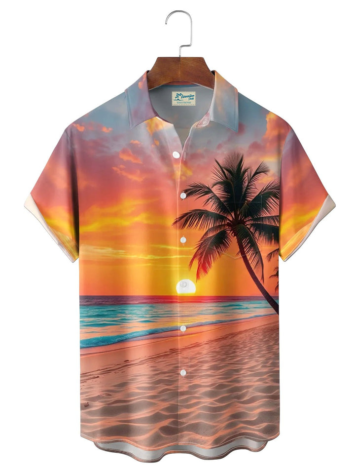 Alohadaddy® Hawaii Sunset Palm Tree Print Men&