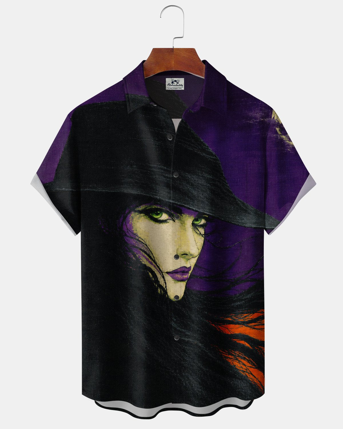 Alohadaddy® Men's Short-Sleeve Button-Down Shirt with Pocket Halloween Print