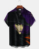 Alohadaddy® Men's Short-Sleeve Button-Down Shirt with Pocket Halloween Print