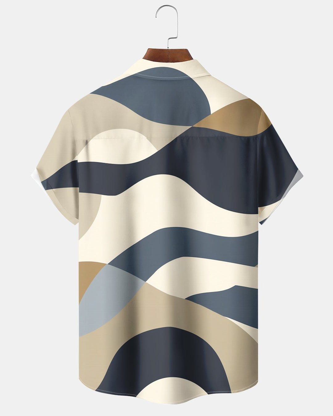 Alohadaddy® Retro Geometric Abstract Gradient Print Short-Sleeve Shirt