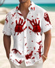 Alohadaddy® Men's Short-Sleeve Button-Down Shirt with Pocket Halloween Print