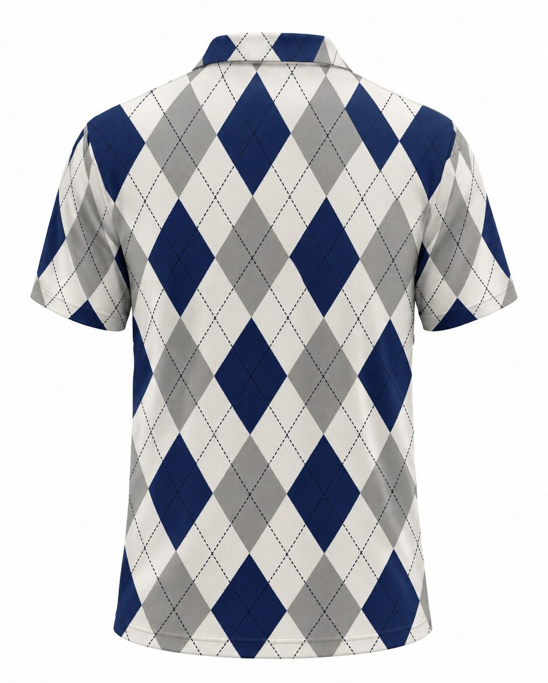 Men’s Basic Casual Checkered pattern Retro Print Button Down Polo Short-Sleeve Big &amp; Tall