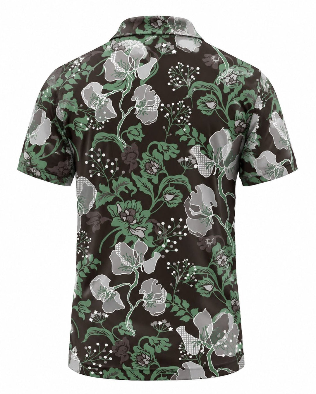 Men’s Basic Casual Flowering and plants Retro Print Button Down Polo Short-Sleeve Big &amp; Tall