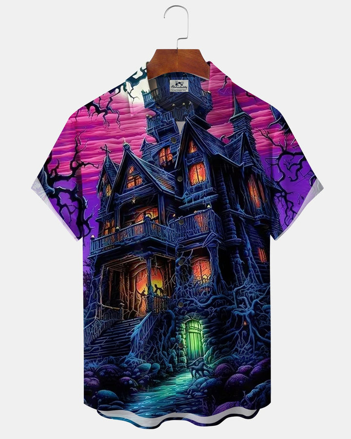 Alohadaddy® Halloween Castle Print Men&
