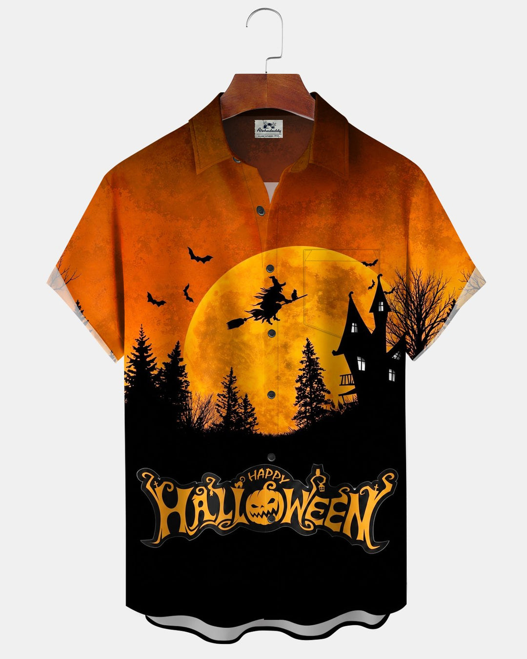 Alohadaddy® Halloween Castle Moon Wizard Print Men&