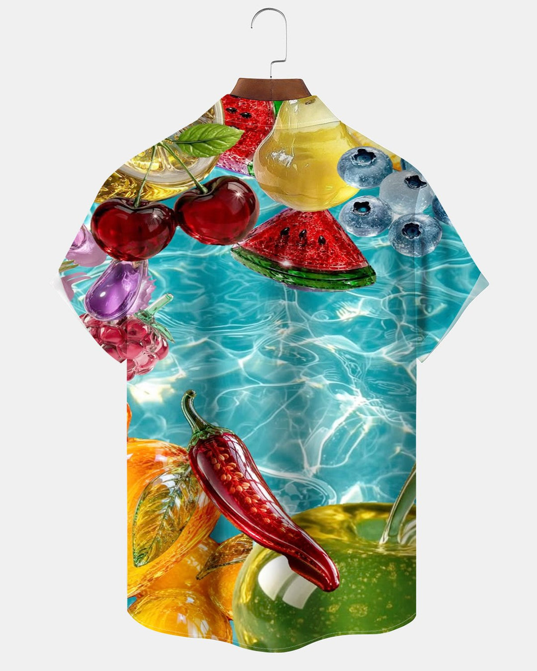Alohadaddy® Casual Fruit Chili Apple Watermelon Print Men&