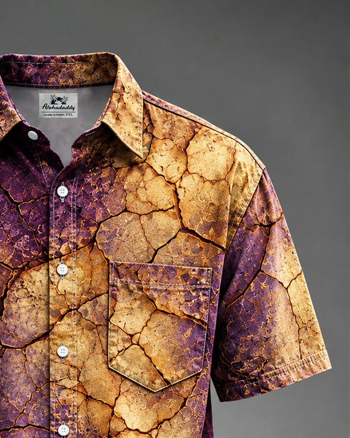 Alohadaddy® Casual Abstract Art Rust Print Men&