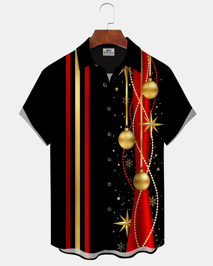 Alohadaddy® Casual Holiday Christmas Striped Star Print Men&