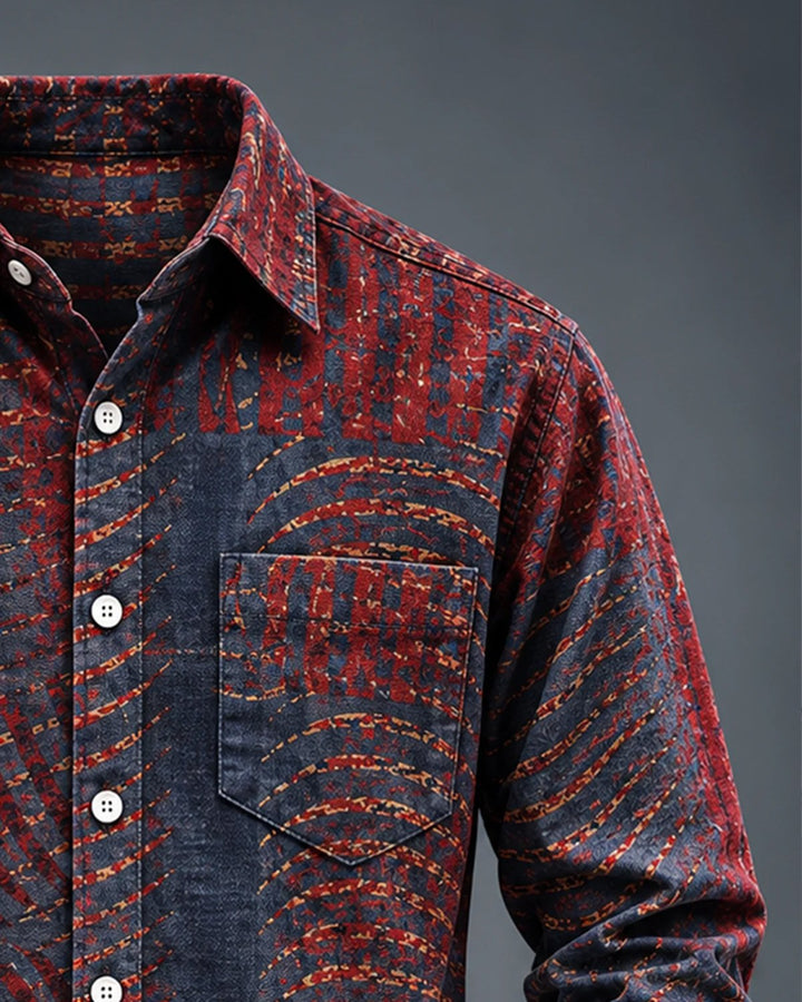 Alohadaddy® Casual Abstract Art Geometric Print Men&