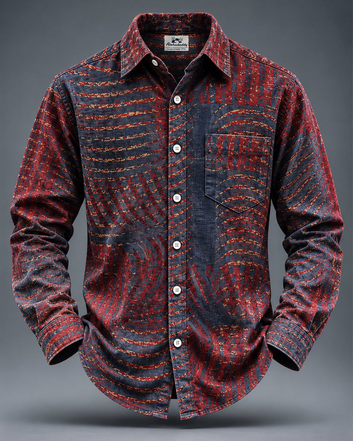 Alohadaddy® Casual Abstract Art Geometric Print Men&