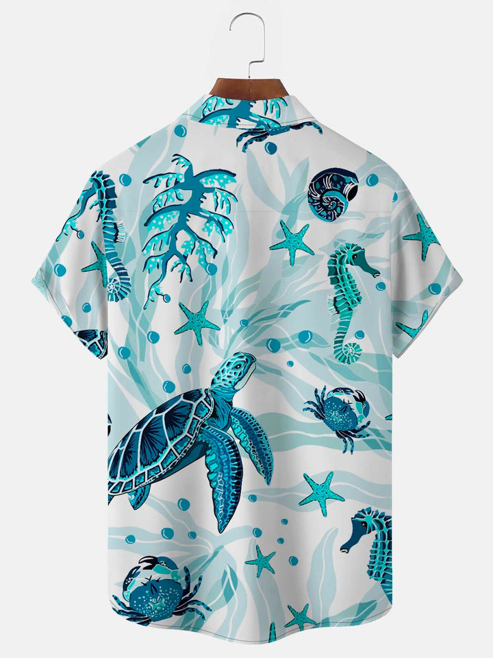 Alohadaddy Vintage Nautical Sea Life Blue Men&